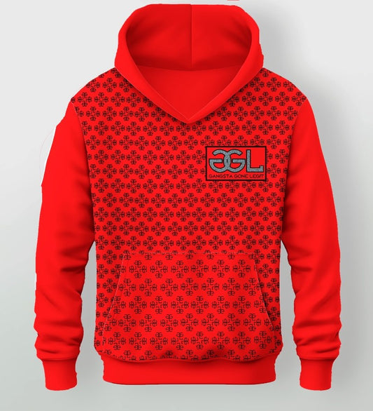 GGL Custom Premium Red and Black Hoodie