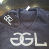 GGL Ladies Black & Silver Classic V-Neck T-shirt