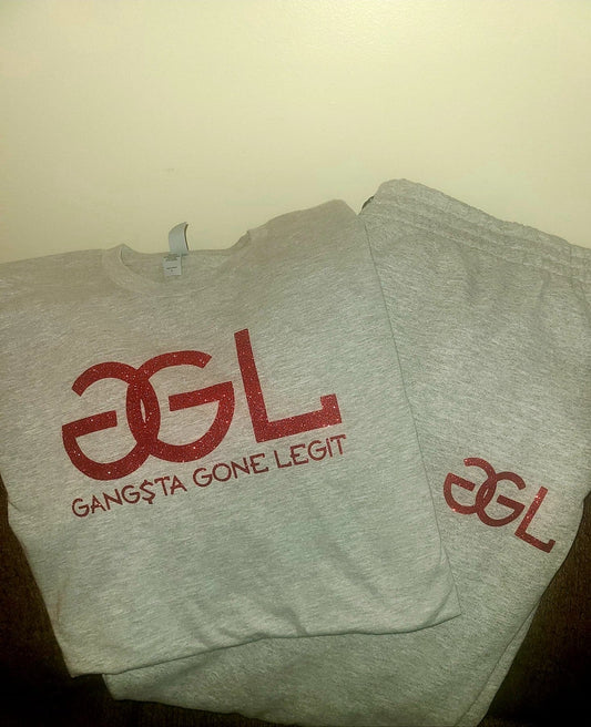 Grey & Red Matching T-shirt and Jogger pants